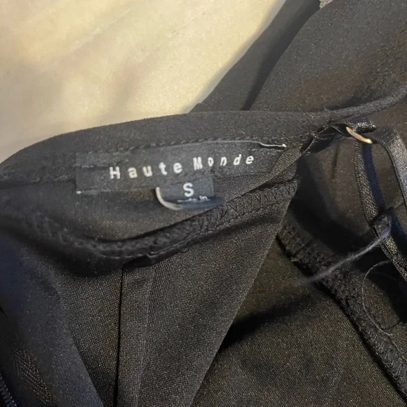 Haute Monde black cocktail dress w/ lace overlay S - Picture 12 of 14